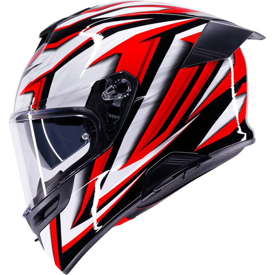 Casco Moto Integrale AGV K5 ZENITHAR Nero Bianco Rosso