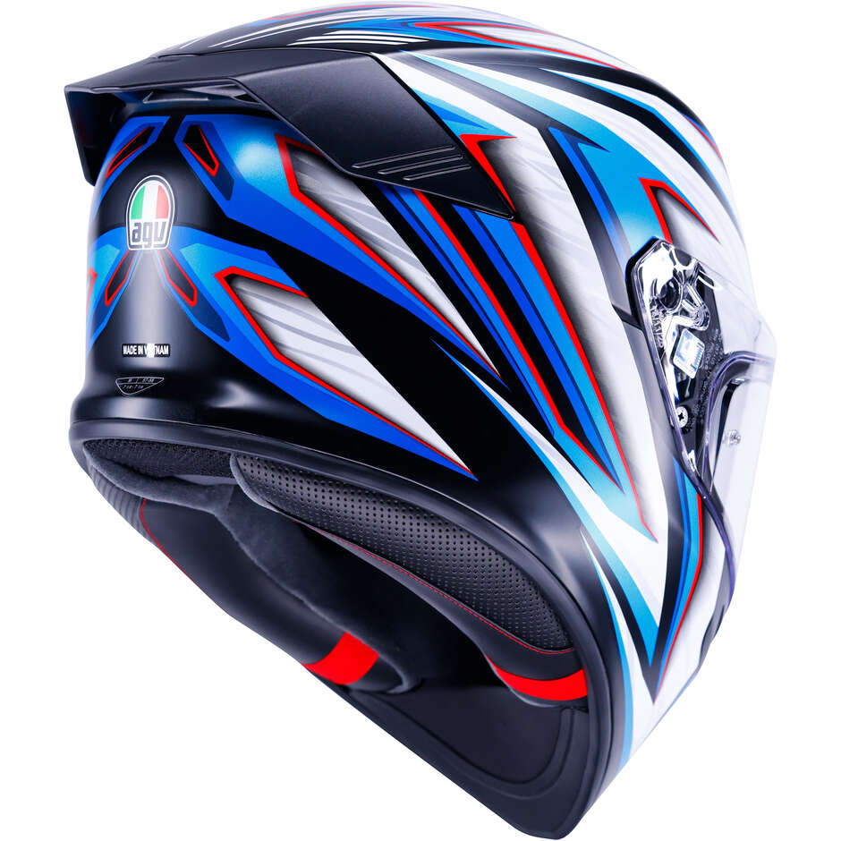 Casco Moto Integrale AGV K5 ZENITHAR Opaco Nero Bianco Blu