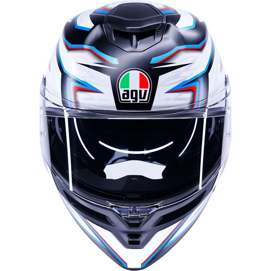 Casco Moto Integrale AGV K5 ZENITHAR Opaco Nero Bianco Blu