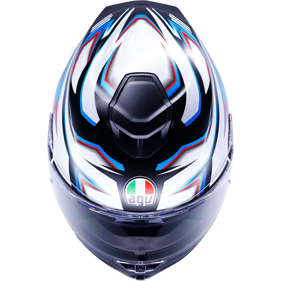 Casco Moto Integrale AGV K5 ZENITHAR Opaco Nero Bianco Blu