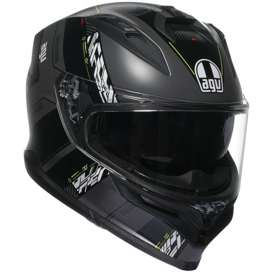 Casco Moto Integrale Agv K7 KYBER Opaco Grigio Giallo Fluo