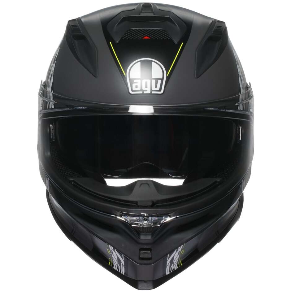 Casco Moto Integrale Agv K7 KYBER Opaco Grigio Giallo Fluo
