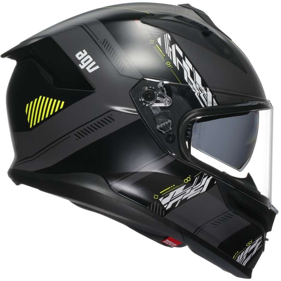 Casco Moto Integrale Agv K7 KYBER Opaco Grigio Giallo Fluo