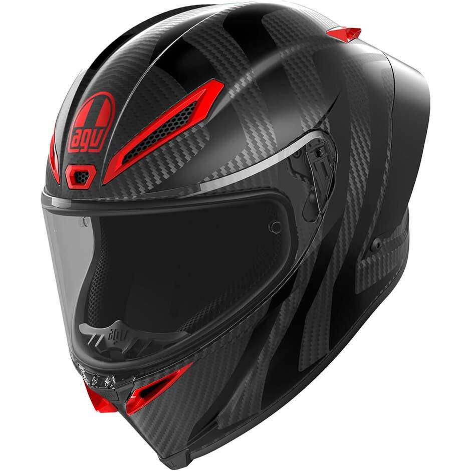Casco Moto Integrale Agv PISTA GP RR INTREPIDO Opaco Carbonio Nero Rosso