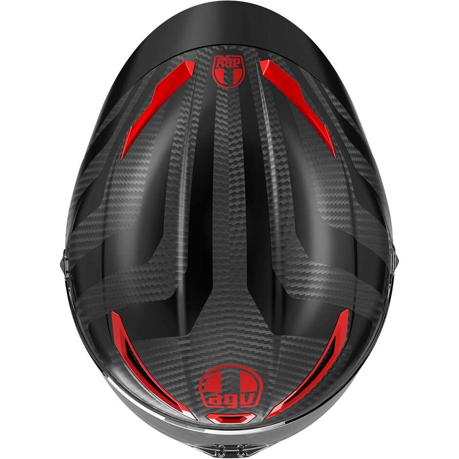 Casco Moto Integrale Agv PISTA GP RR INTREPIDO Opaco Carbonio Nero Rosso