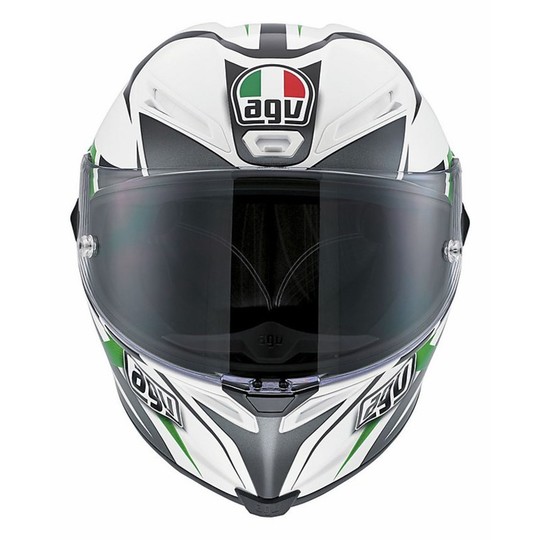 Casco moto Integrale Agv race Corsa Multi Velocity bianco-nero-verde