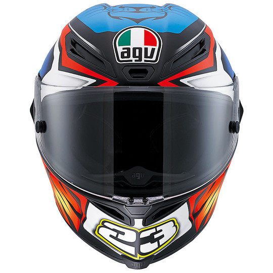  Casco Moto Integrale Agv Race Corsa Replica 23 Niccolò Antonelli 2016 Blu