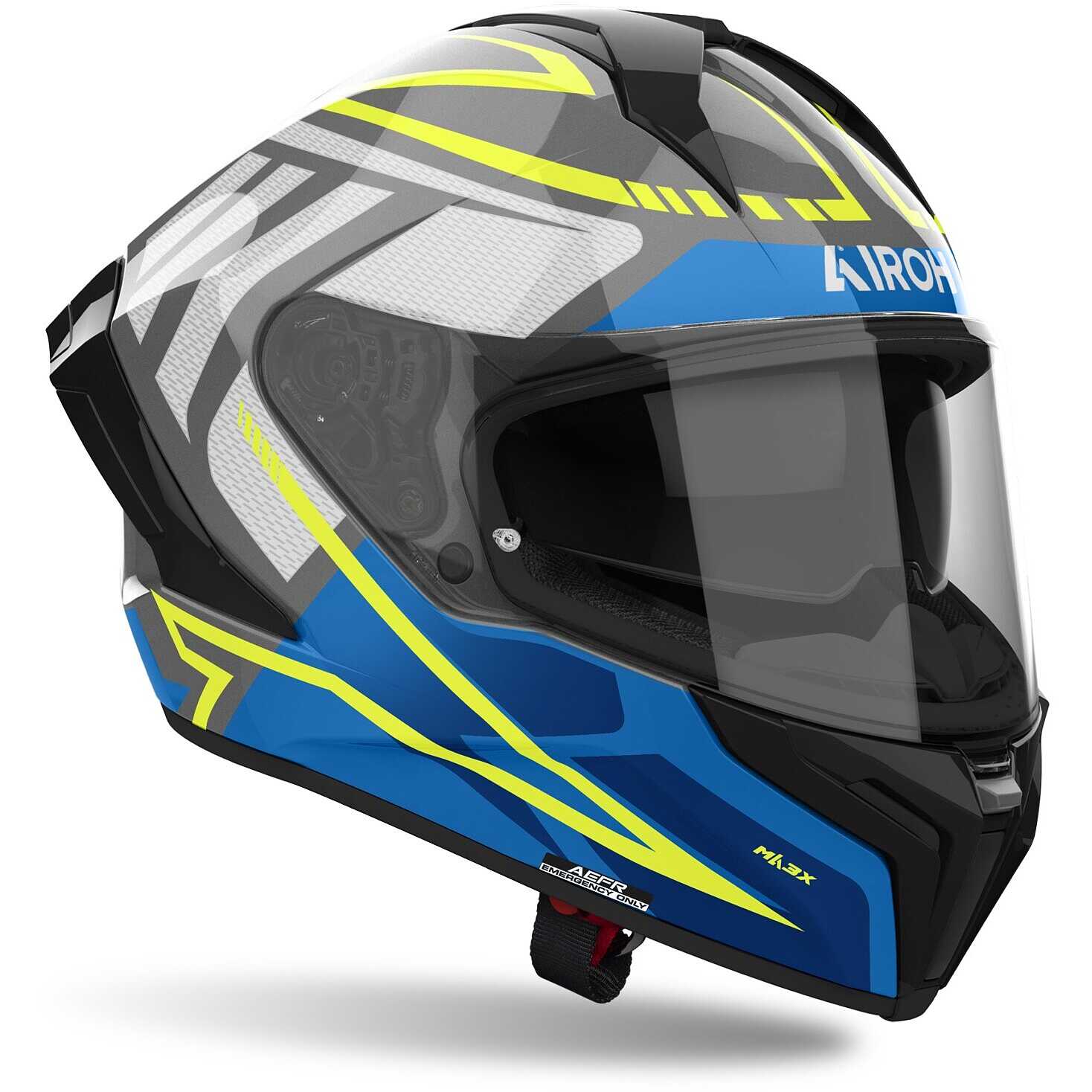 Casco integrale Airoh Leox Right LXR18 Tg. L bianco, blu e oro