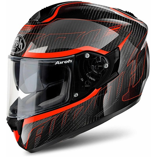 Casco Moto Integrale Airoh St 701 Safety Full Carbon Nero Arancio