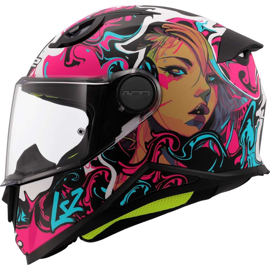 Casco Moto Integrale Bambino LS2 FF812 KID CYBERG Porpora Cyan