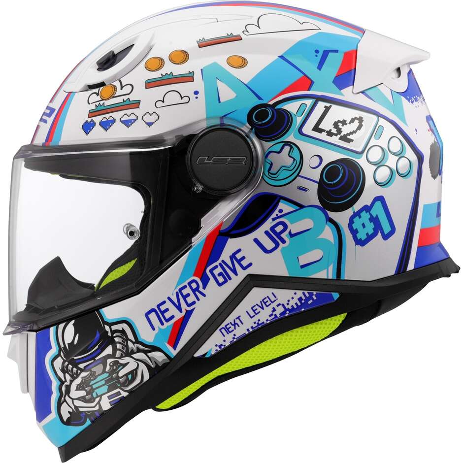 Casco Moto Integrale Bambino LS2 FF812 KID NEXT LEVEL Bianco