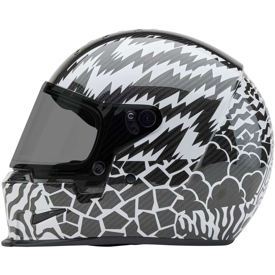 Casco Moto Integrale Bell ELIMINATOR CARBON 2025 DEATHSPRAY Nero Bianco