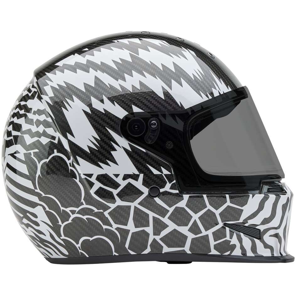 Casco Moto Integrale Bell ELIMINATOR CARBON 2025 DEATHSPRAY Nero Bianco