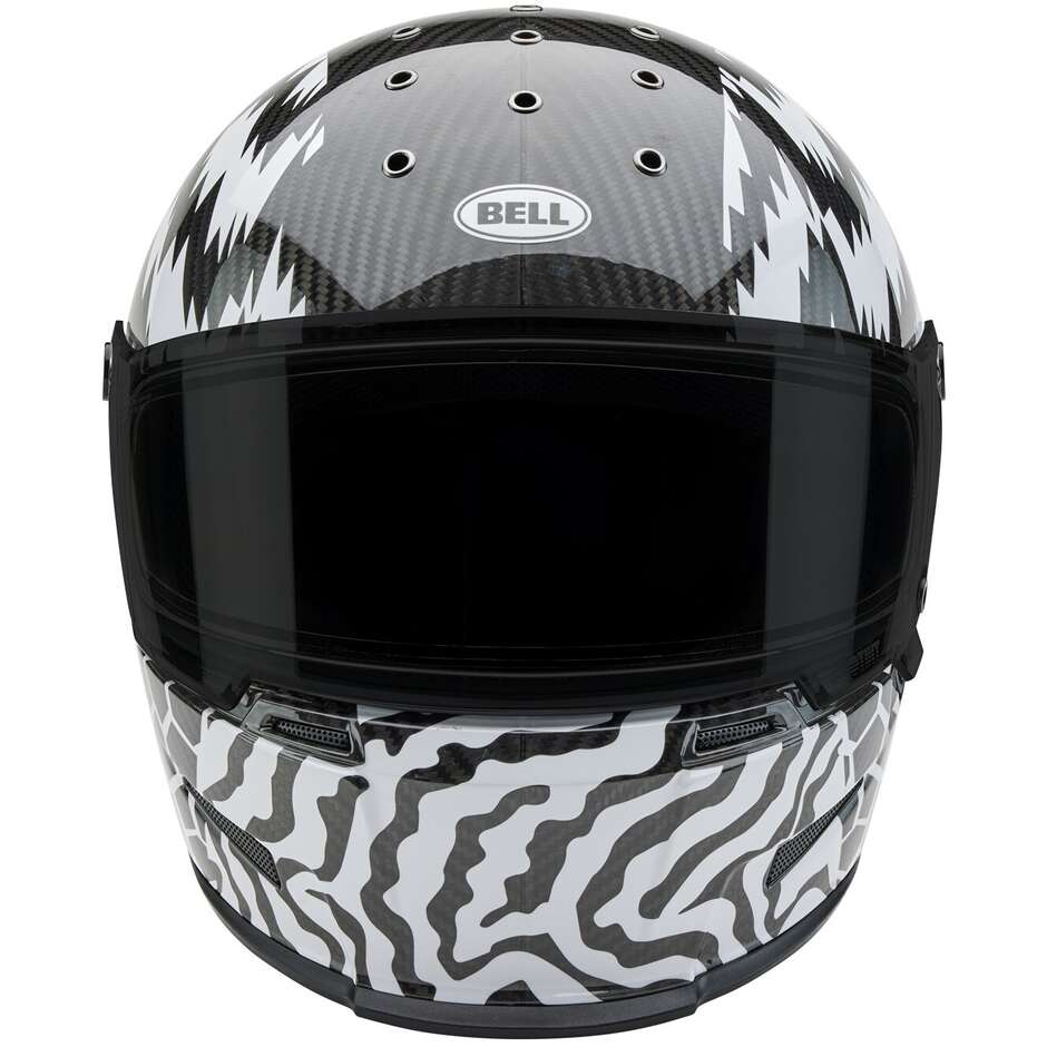 Casco Moto Integrale Bell ELIMINATOR CARBON 2025 DEATHSPRAY Nero Bianco
