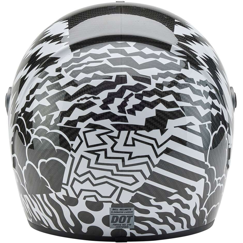 Casco Moto Integrale Bell ELIMINATOR CARBON 2025 DEATHSPRAY Nero Bianco