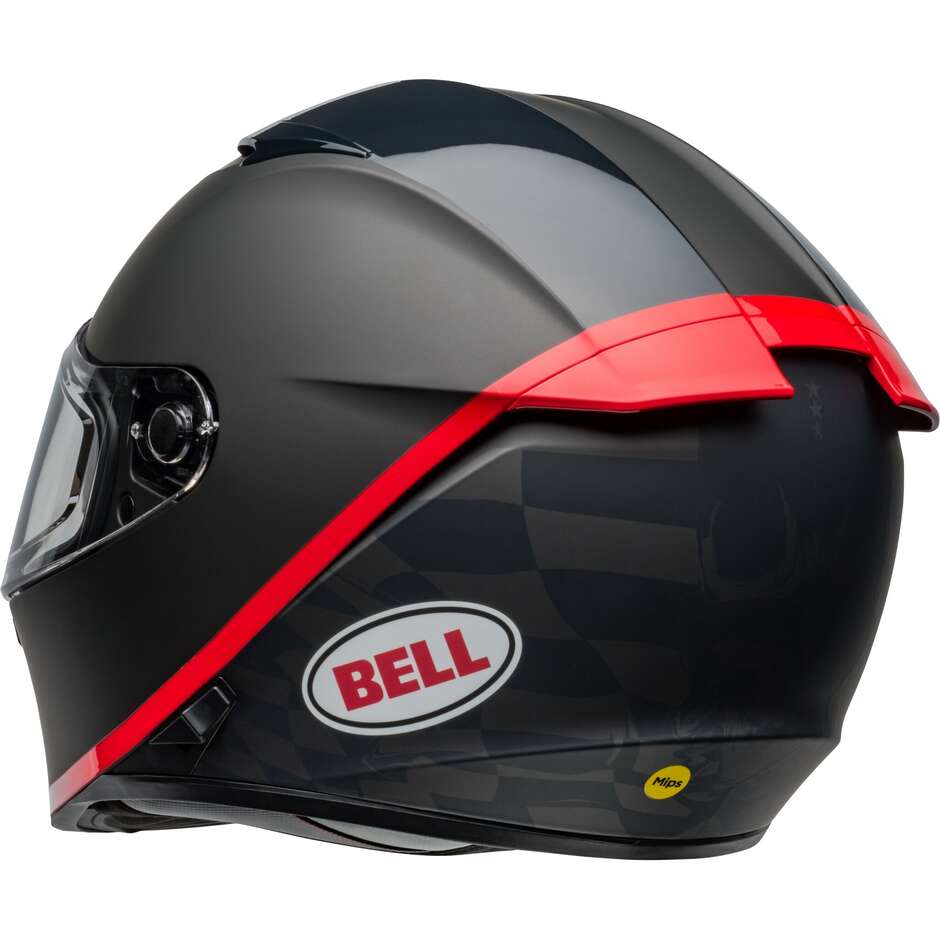 Casco Moto Integrale Bell LITHIUM MIPS HARTLUCK Opaco Lucido Nero Rosso