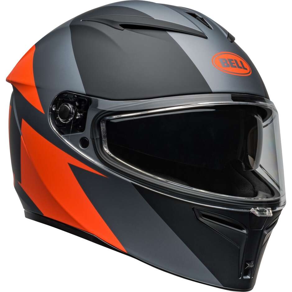 Casco Moto Integrale LITHIUM SHEAR Opaco Grigio Arancio taglia S
