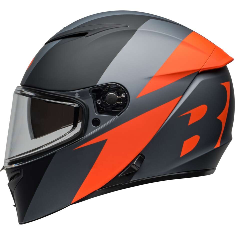 Casco Moto Integrale Bell LITHIUM SHEAR Opaco Grigio Arancio