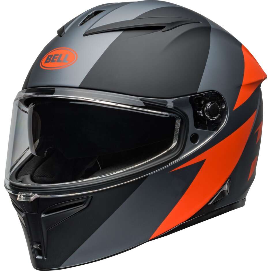Casco Moto Integrale Bell LITHIUM SHEAR Opaco Grigio Arancio
