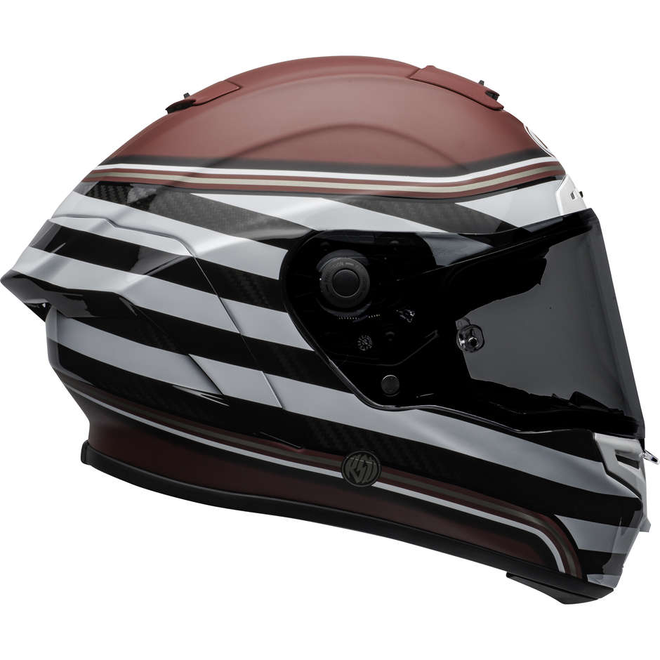 Casco Moto Integrale Bell RACE STAR DLX RSD THE ZONE Bianco Candy Rosso Opaco Lucido