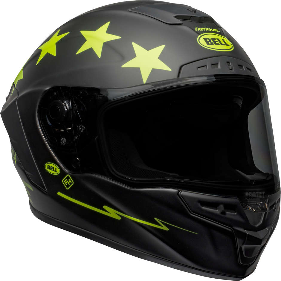 Casco Moto Integrale Bell STAR DLX MIPS FASTHOUSE VICTORY CIRCLE Nero Fluo Opaco