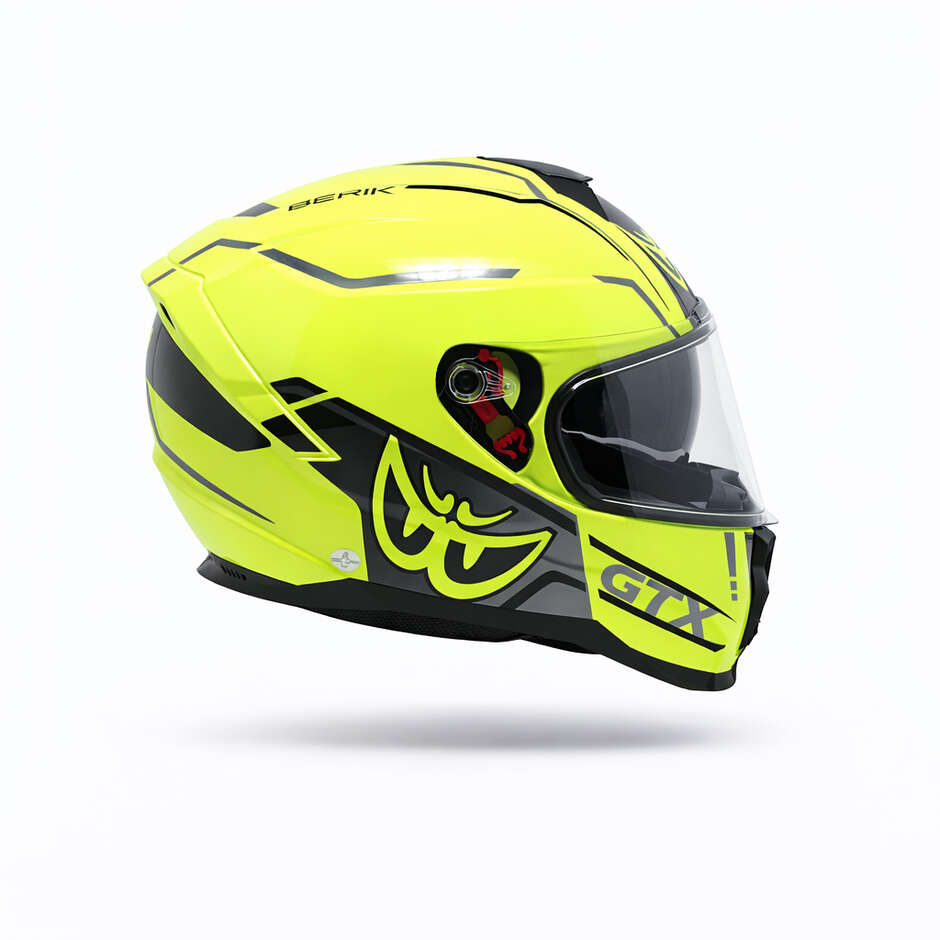 Casco Moto Integrale Berik Doppia Visiera FF869 GTX Giallo Fluo Silver