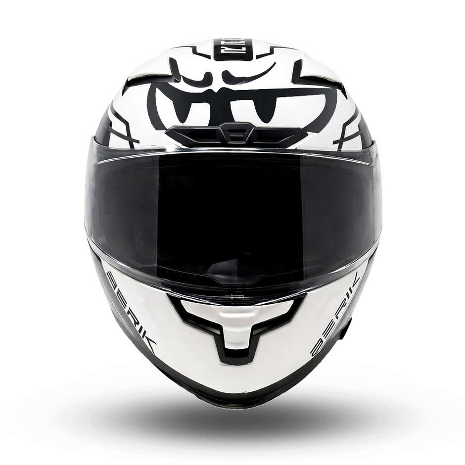 Casco Moto Integrale Berik Doppia Visiera FF871 Racing Nero Bianco