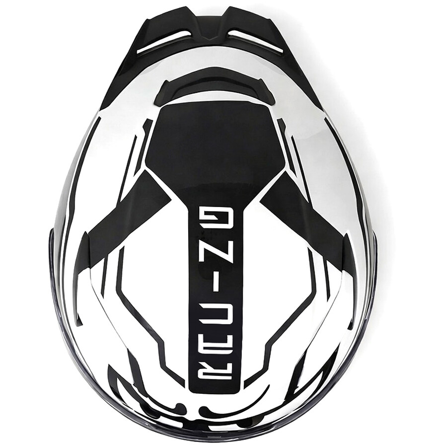Casco Moto Integrale Berik Doppia Visiera FF871 Racing Nero Bianco