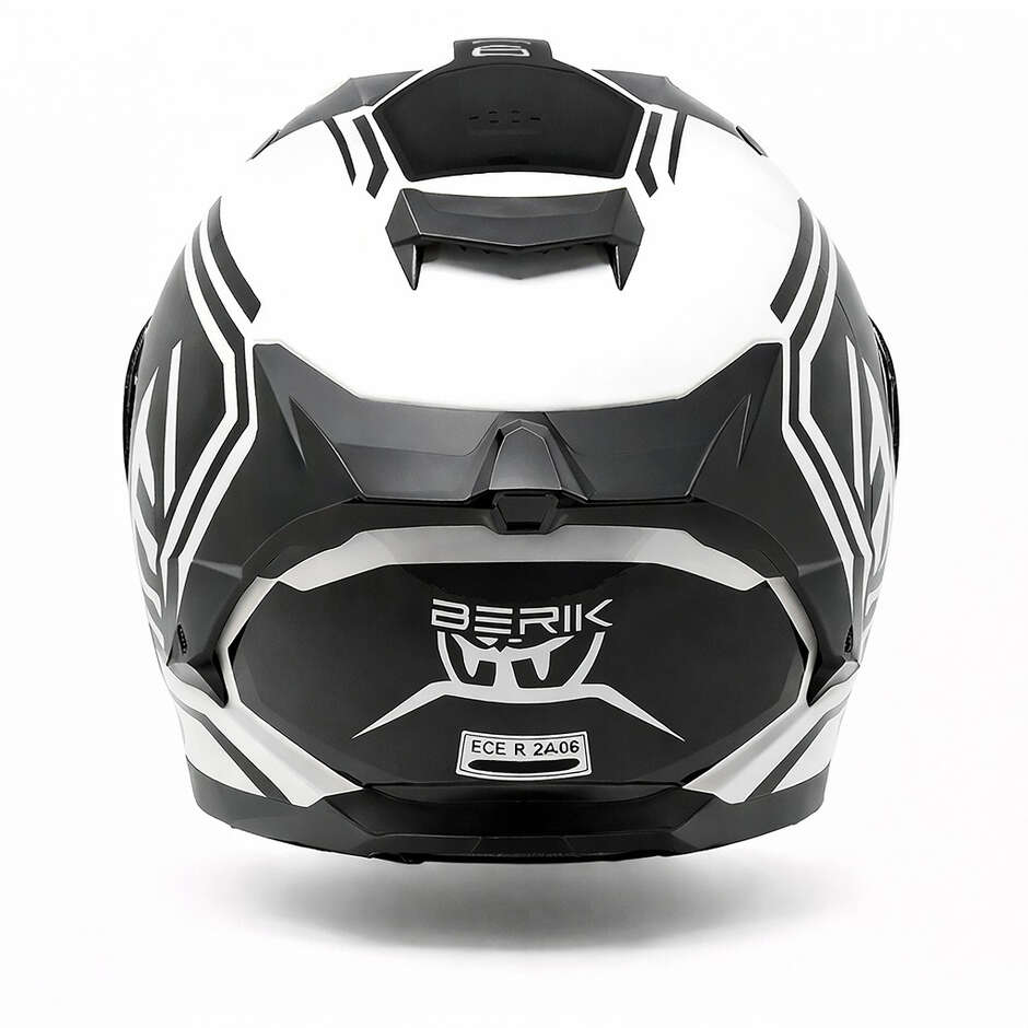 Casco Moto Integrale Berik Doppia Visiera FF871 Racing Nero Bianco