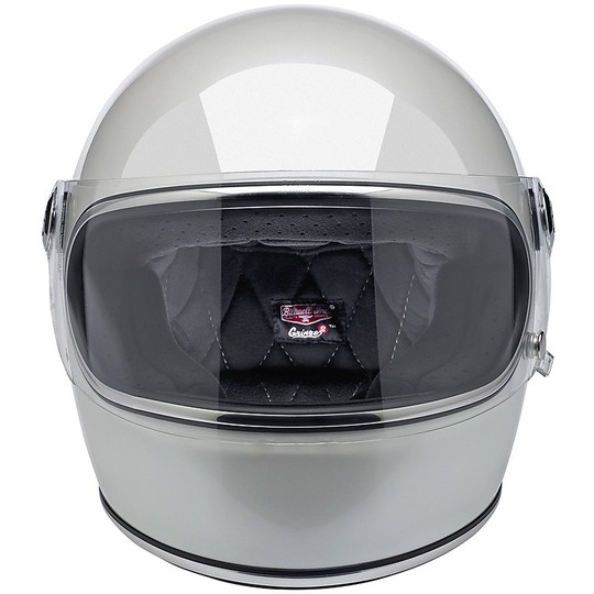 Casco Moto Integrale Biltwell Modello Gringo S Con Visiera Metallic Bianco Perla