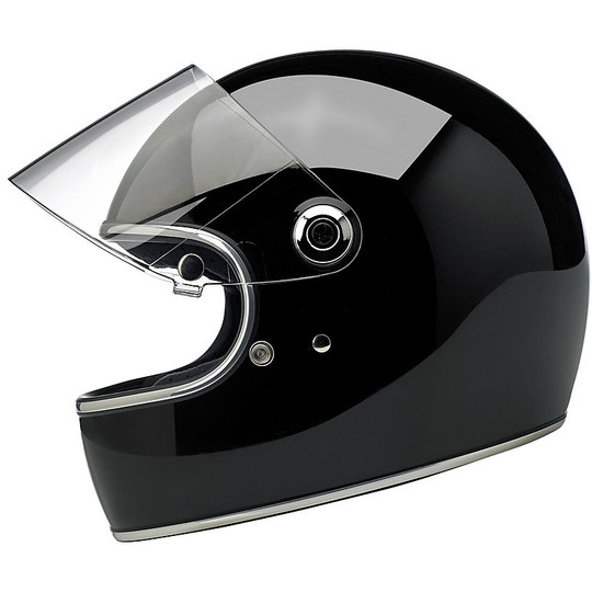 Casco Moto Integrale Biltwell Modello Gringo S Con Visiera Nero Lucido