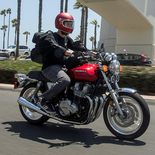 Casco Moto Integrale Biltwell Modello Gringo S Con Visiera Rosso Opaco