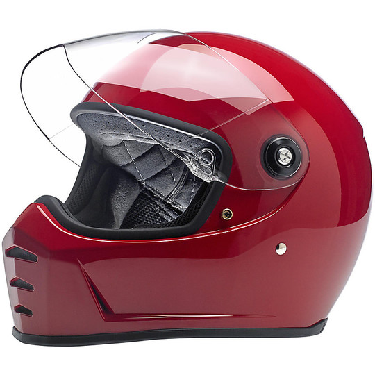 Casco Moto Integrale Biltwell Modello Lane Splitter Rosso Sangue Lucido