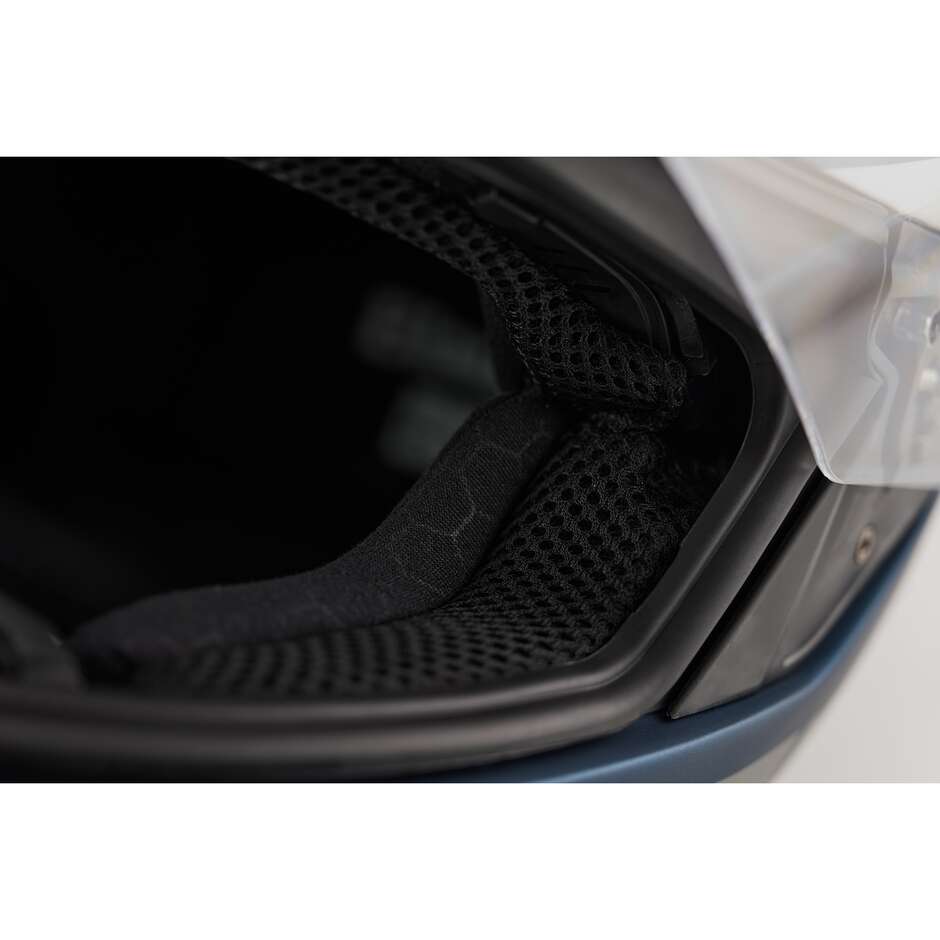 Casco Moto Integrale Blauer FF01 In Fibra Doppia Visiera H109 Blu Opaco