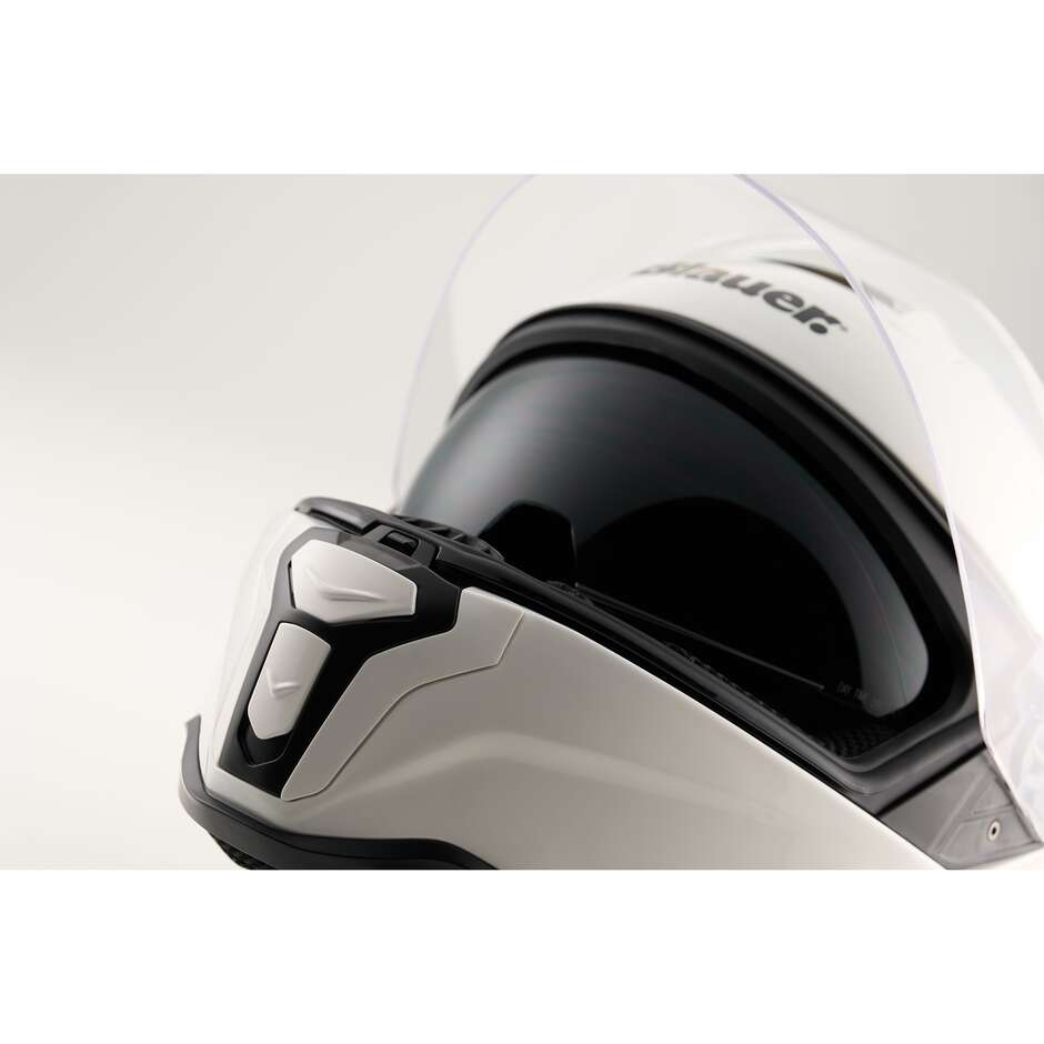 Casco Moto Integrale Blauer FF01 In Fibra Doppia Visiera Mono Bianco
