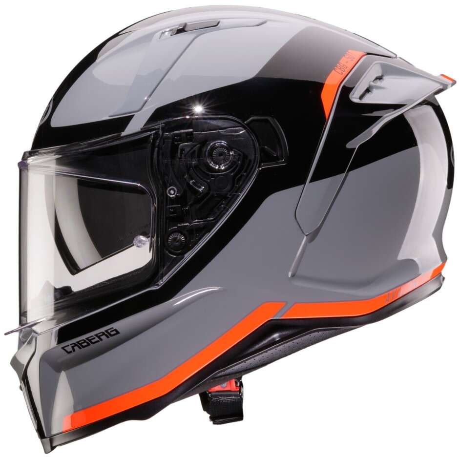 Casco Moto Integrale Caberg AVALON X PURE Grigio Nero Rosso Fluo