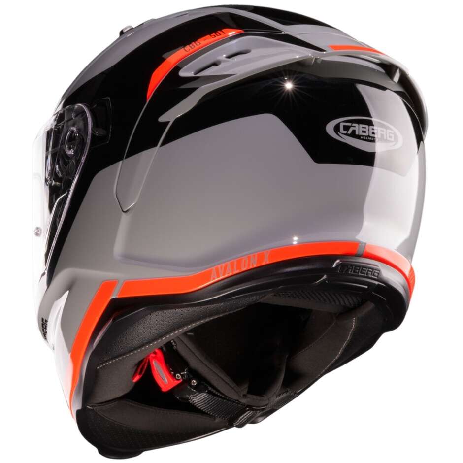 Casco Moto Integrale Caberg AVALON X PURE Grigio Nero Rosso Fluo