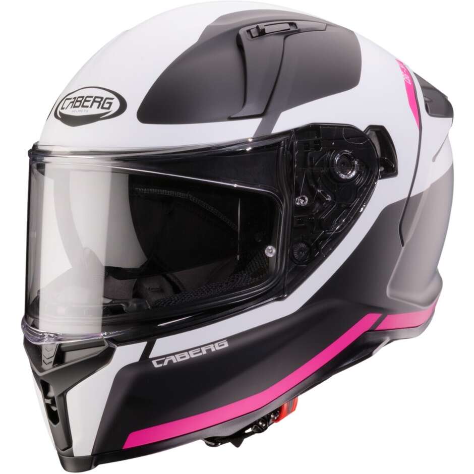 Casco Moto Integrale Caberg AVALON X PURE Nero Opaco Bianco Fucsia