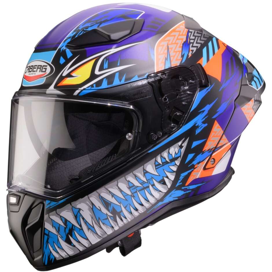 Casco Moto Integrale Caberg DRIFT EVO 2 NOBO Nero Opaco Rosso Fluo Blu Viola Fluo
