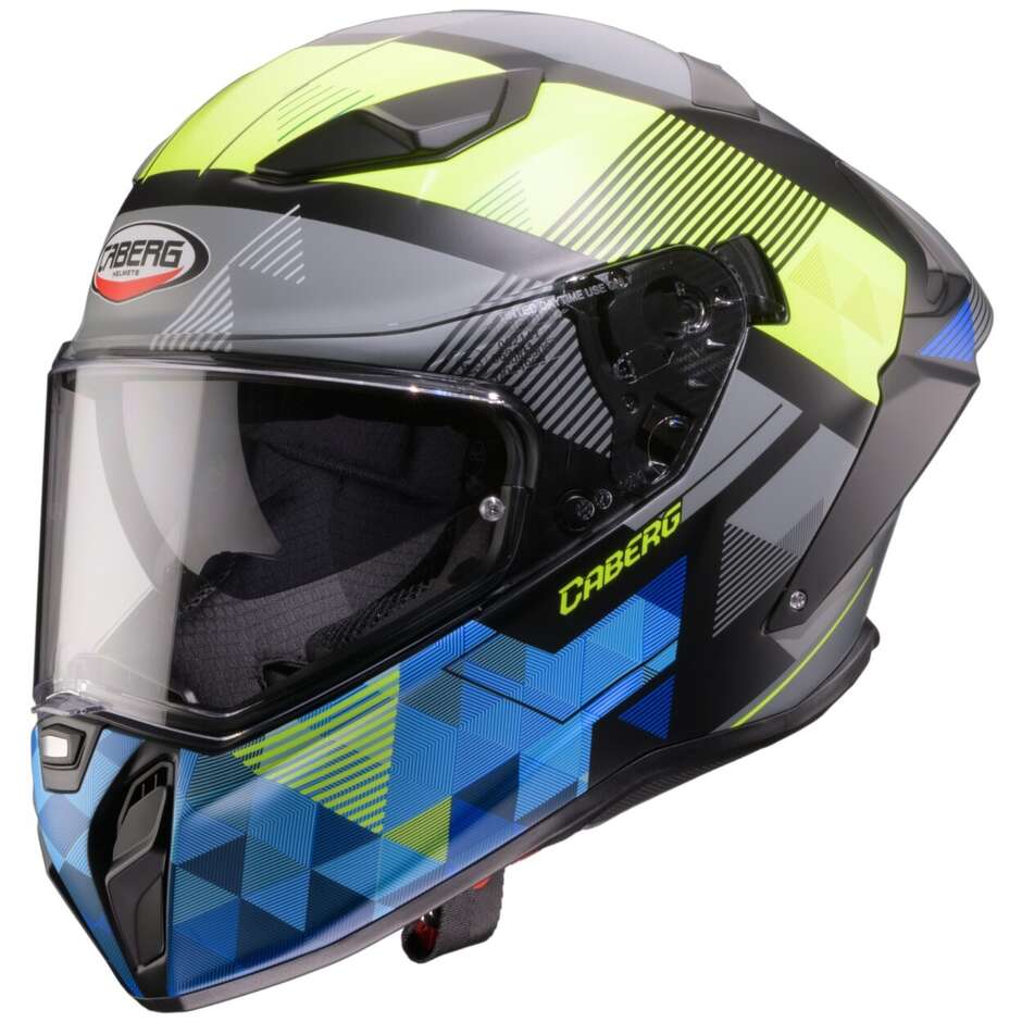 Casco Moto Integrale Caberg DRIFT EVO 2 PRISM Nero Opaco Giallo Fluo Blu