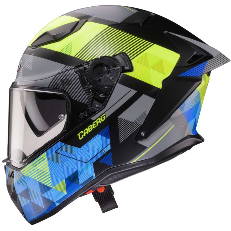 Casco Moto Integrale Caberg DRIFT EVO 2 PRISM Nero Opaco Giallo Fluo Blu