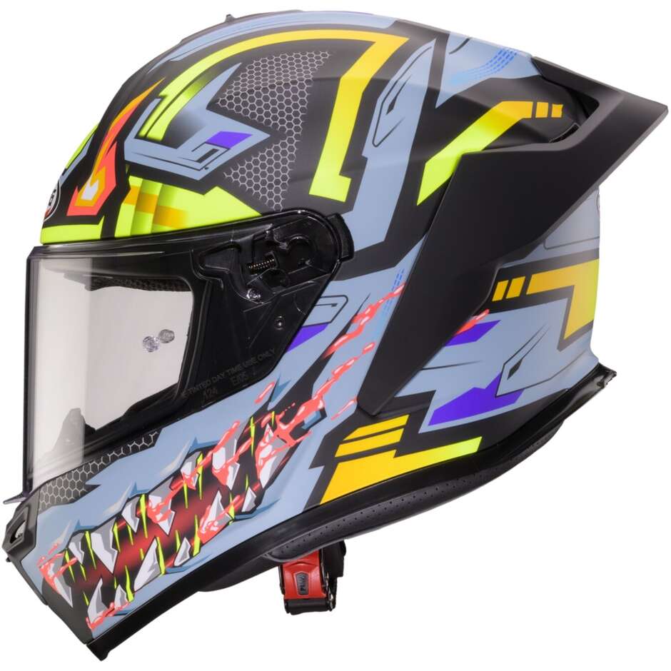 Casco Moto Integrale Caberg ROXTER HUNTER Nero Opaco Grigio Giallo Fluo