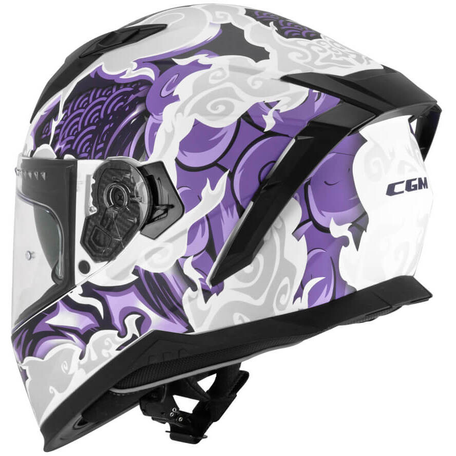 Casco Moto Integrale CGM 311F BLAST CLOUD Bianco Viola opaco