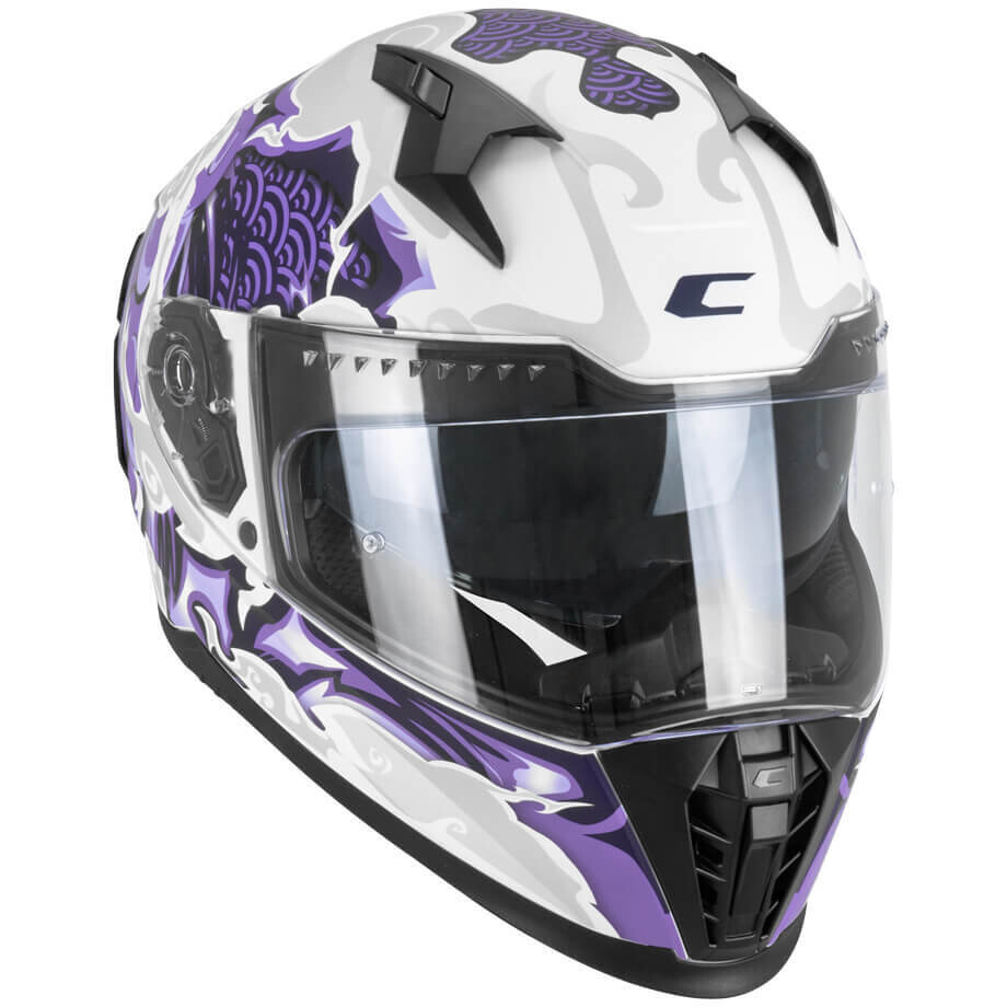 Casco Moto Integrale CGM 311F BLAST CLOUD Bianco Viola opaco