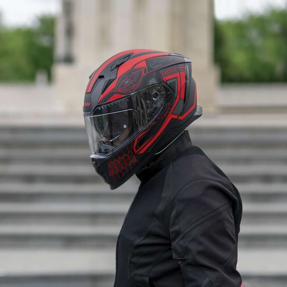 Casco Moto Integrale CGM  311M BLAST MAYA Nero Rosso opaco