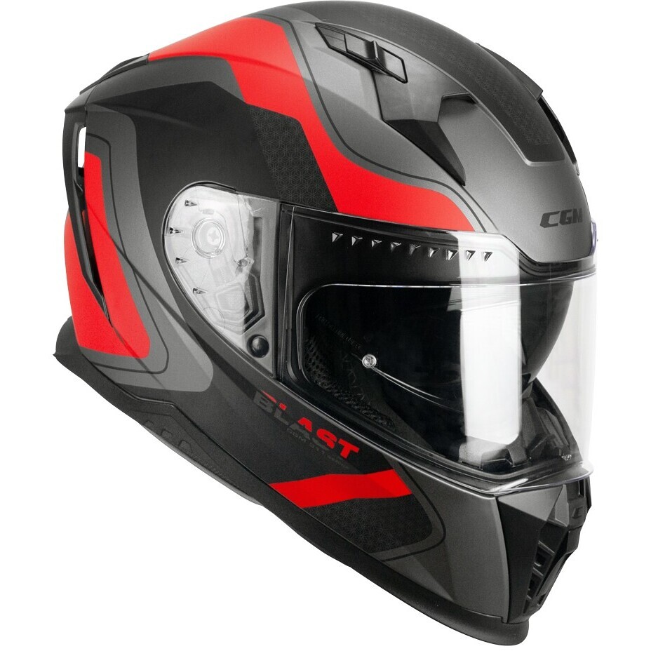 Casco Moto Integrale CGM  311R BLAST RACE Antracite Rosso opaco