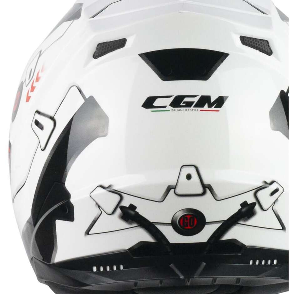 Casco Moto Integrale CGM 320X NEUTRON SPACE Bianco Nero Rosso
