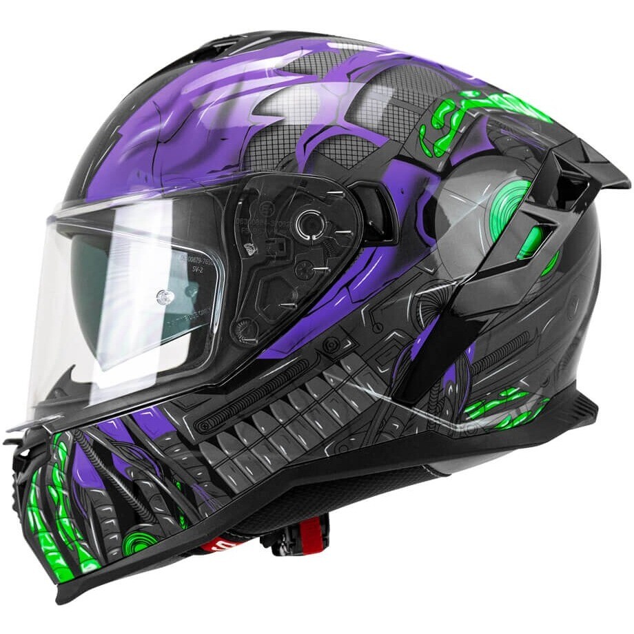 Casco Moto Integrale Cgm 363 SHOT Villain Nero Viola
