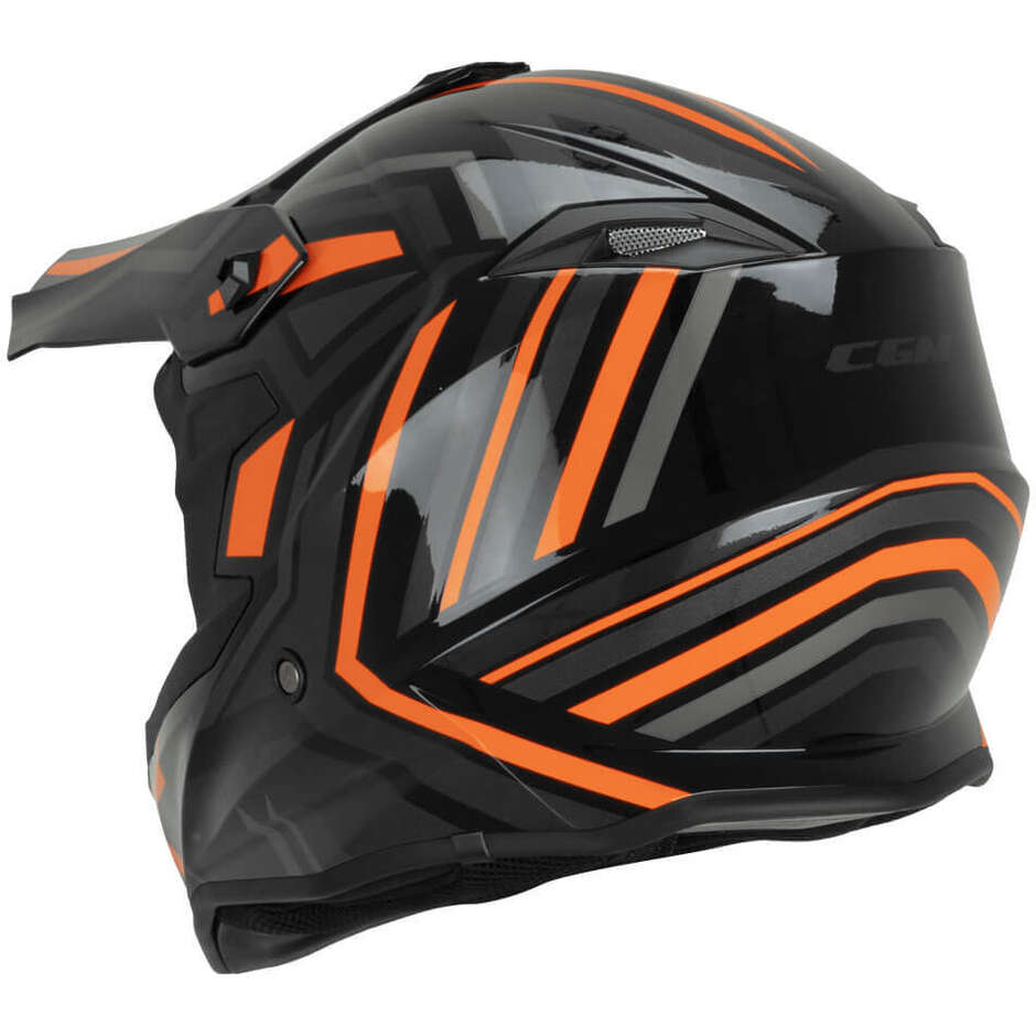 Casco Moto Integrale CGM 367G MUD-X FURY Nero Grigio Arancione