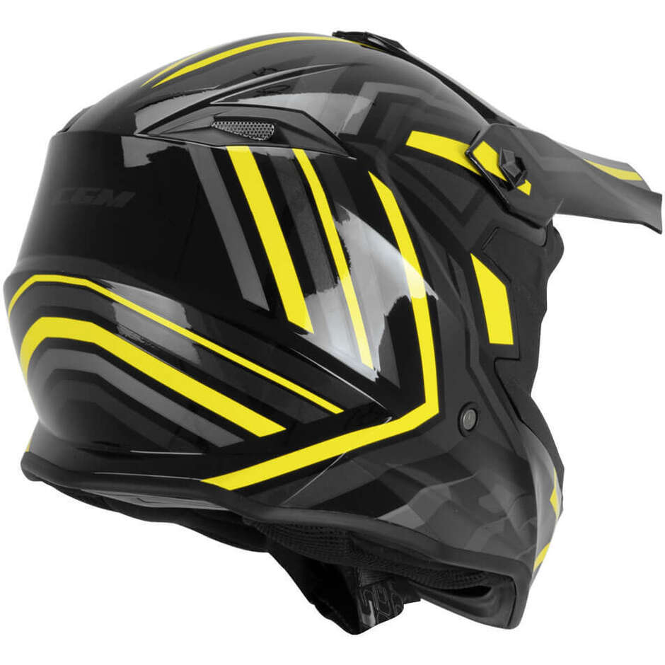 Casco Moto Integrale CGM 367G MUD-X FURY Nero Grigio Giallo
